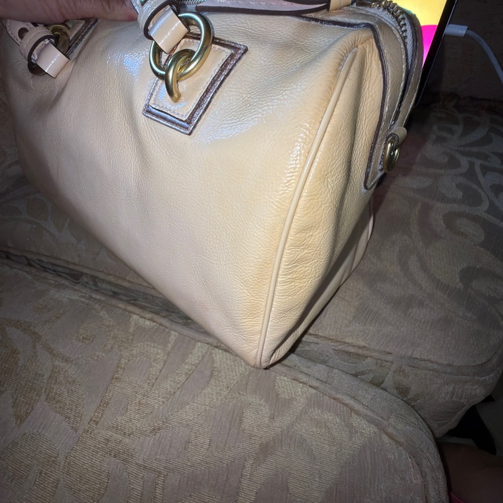 Coach F17186 Inlaid C Patent Leather Bag Leather Satchel - Picture 13 of 17